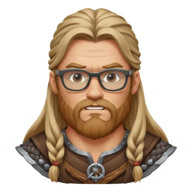 Glasses-Wearing wild viking sticker