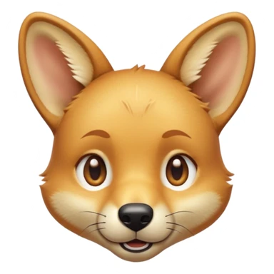 cinematic-cute-dingo-portrait-emoji,-head-tilted-playfully-and-inquisitively,-featuring-a-glossy-sandy-fur-with-naturally-perky-ears-and-round,-sparkling-amber-eyes-filled-with-curious-mischief,-simplified-yet-irresistibly-adorable-features sticker