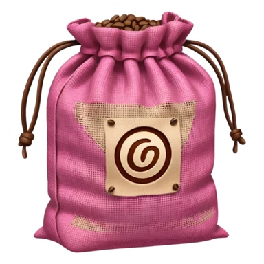 pink bag of coffee beans sticker