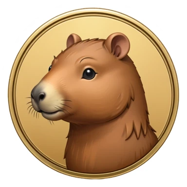 uma moeda de capybara fofinha sticker