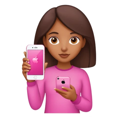 Brown girl with pink iPhone 16 in her hand sticker