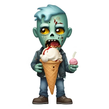 Zombie eating ice cream sticker