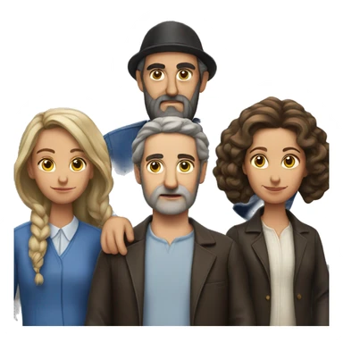 jewish family  photorealistic serious sticker