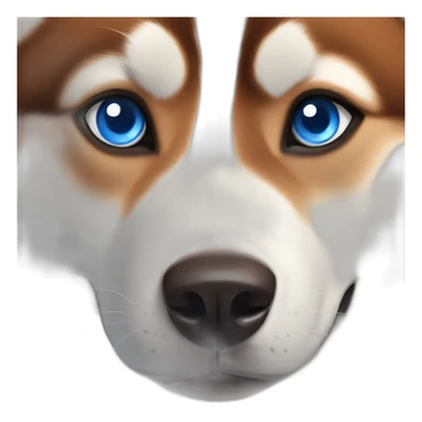 Red siberian husky with blue left eye and brown right eye sticker