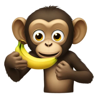 monkey eating a banana sticker