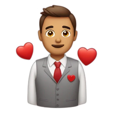 Hombre con cara de Corazón enamorado sticker