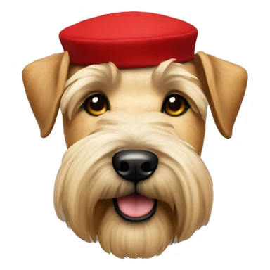 Wheaten terrier in a red beret sticker
