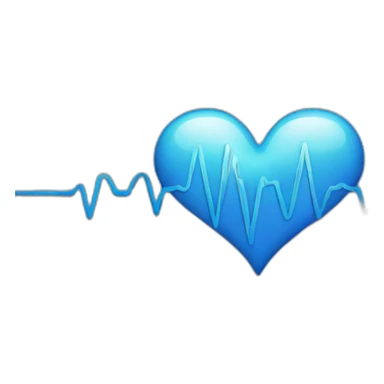 blue heart ecg sticker