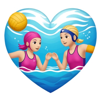 Natación  y voley en un corazón de colores  sticker
