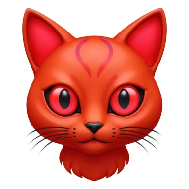 neon red alien cat sticker