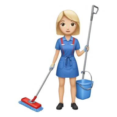 cleaning girl sticker