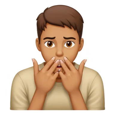 Person biting their nails nervously sticker
