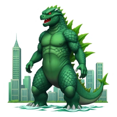 Buatkan gambar Godzilla yg sedang marah sticker