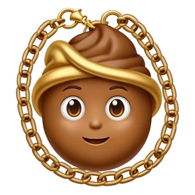 Poop wearing a chain sticker