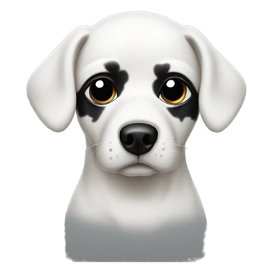 White Dog with black patches covering both eyes and pointed ears sticker