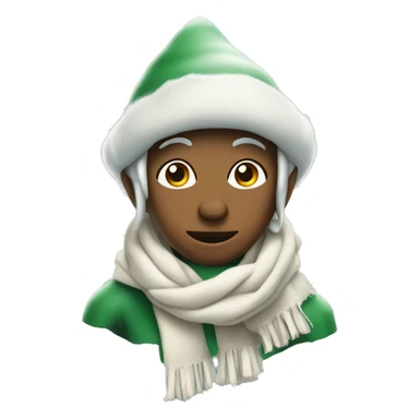 A freezing elf with boots and a scarf sticker