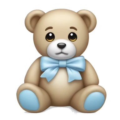 Light blue teddy with white bow sticker