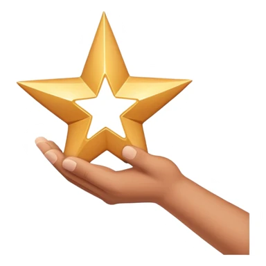 flexed biceps arm with a four-pointed sparkle star with curved edges, friendly and modern sticker