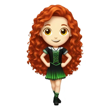 A girl with red hair irish dancing sticker