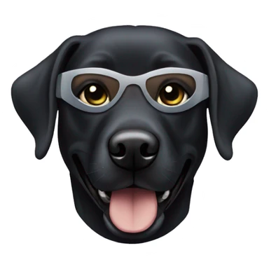 black lab wearing a superhero mask sticker