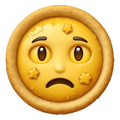 Emoji face fading into crumbs sticker