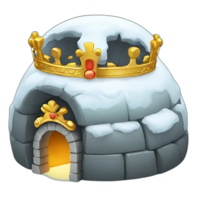 igloo with king crown on top sticker