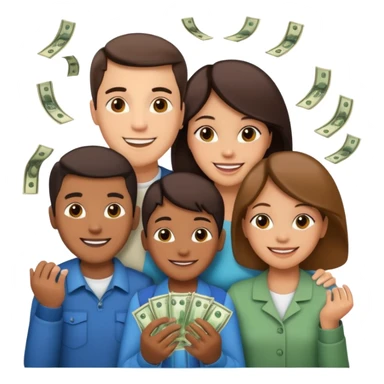 money around a family of four sticker