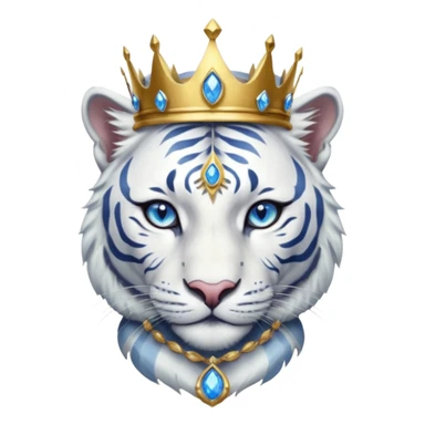 ESO Female white tiger khajiit leader of the umbral rose, blue eyes, blue 'third eye' gem, something symbolizing leadership ruling sticker