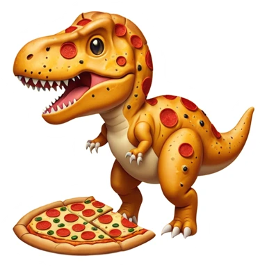 T-Rex made of pizza sticker