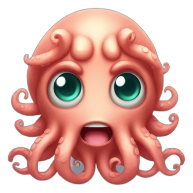 Cute kraken cute face eyes close meditate sticker