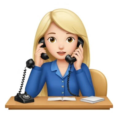 girl talking on telephone in her room sticker