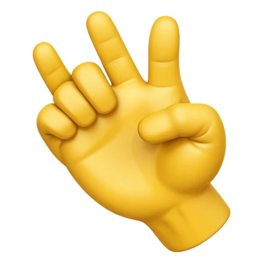 A 3D Apple-style yellow hand emoji, closed fist with thumb pointing backward over the shoulder direction, smooth rounded shape, shiny surface, clean minimal background. AND MOTİON LİNE sticker