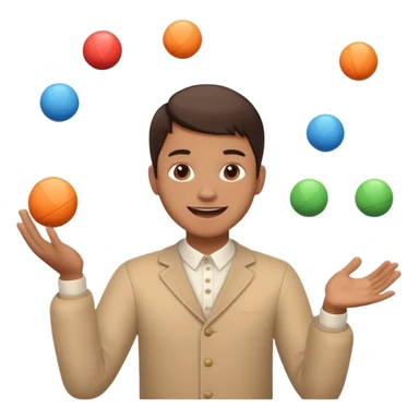 person juggling without the balls sticker