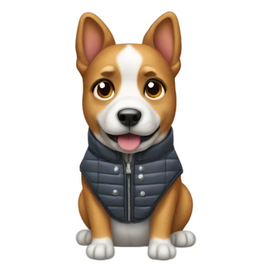 dog with a vest on sticker