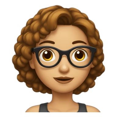 Fille avec cheveux court marrons et avec des lunettes rondes sticker