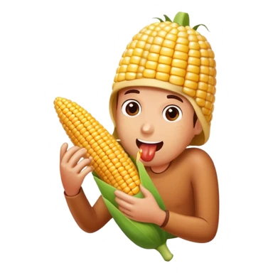 sausage eating corn sticker