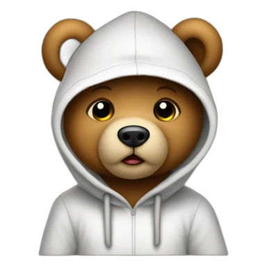 teddy bear in the hood holding send kiss. sticker