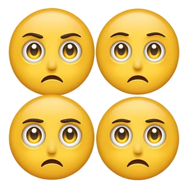 Modified version roll eyes and unamused emoji sticker