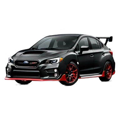 Black subaru 2017 sti with red rims sticker