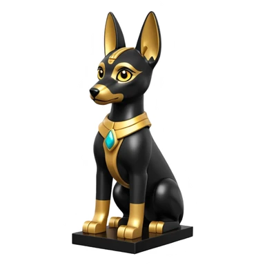  Short-eared Lego Black fur gold beautiful female anubis puppy floor statue posed  sticker