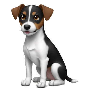 Jack Russell Terrier with black body and white paws sticker