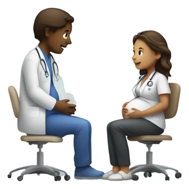 pregnant woman talking to a doctor sticker