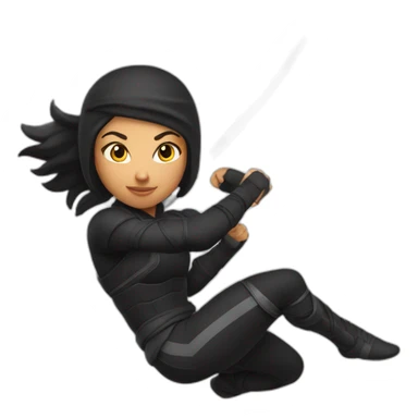 female Ninja Warrior athlete of Hispanic descent, captured mid-air sticker