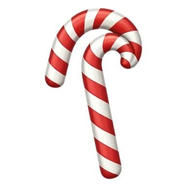 Classic Red-White Cane: Curved striped red-and-white candy cane. sticker