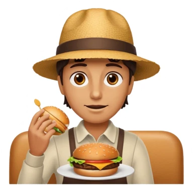 ordering a hamburguer on a restaurant sticker
