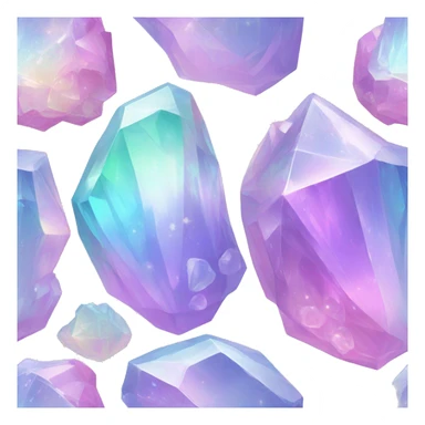 Pastel iridescent rainbow crystal clusters sticker