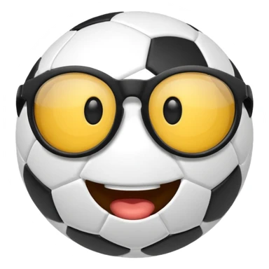 soccer ball wearing joke glasses sticker