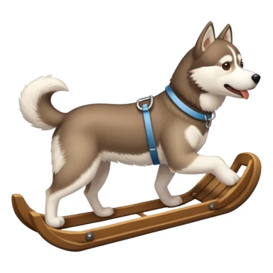dog with back sled sticker