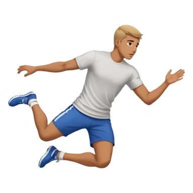 A man falling  up to down side view sticker