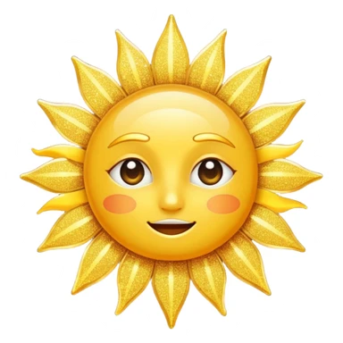 sun in 2d golden glitter in colour without face sticker